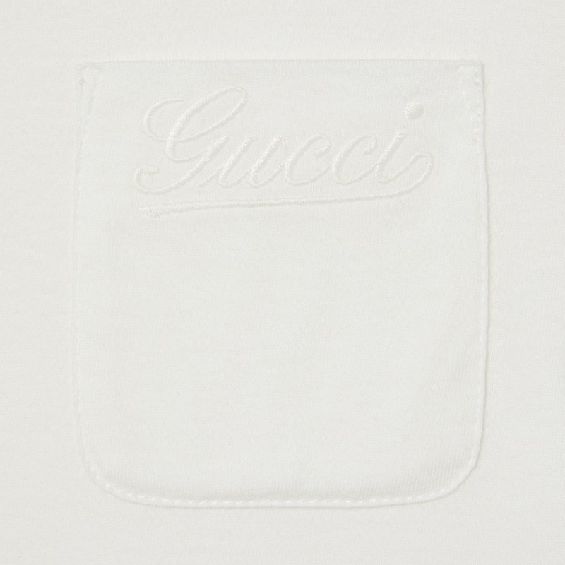 Gucci Embroidery Cotton T-shirt In White