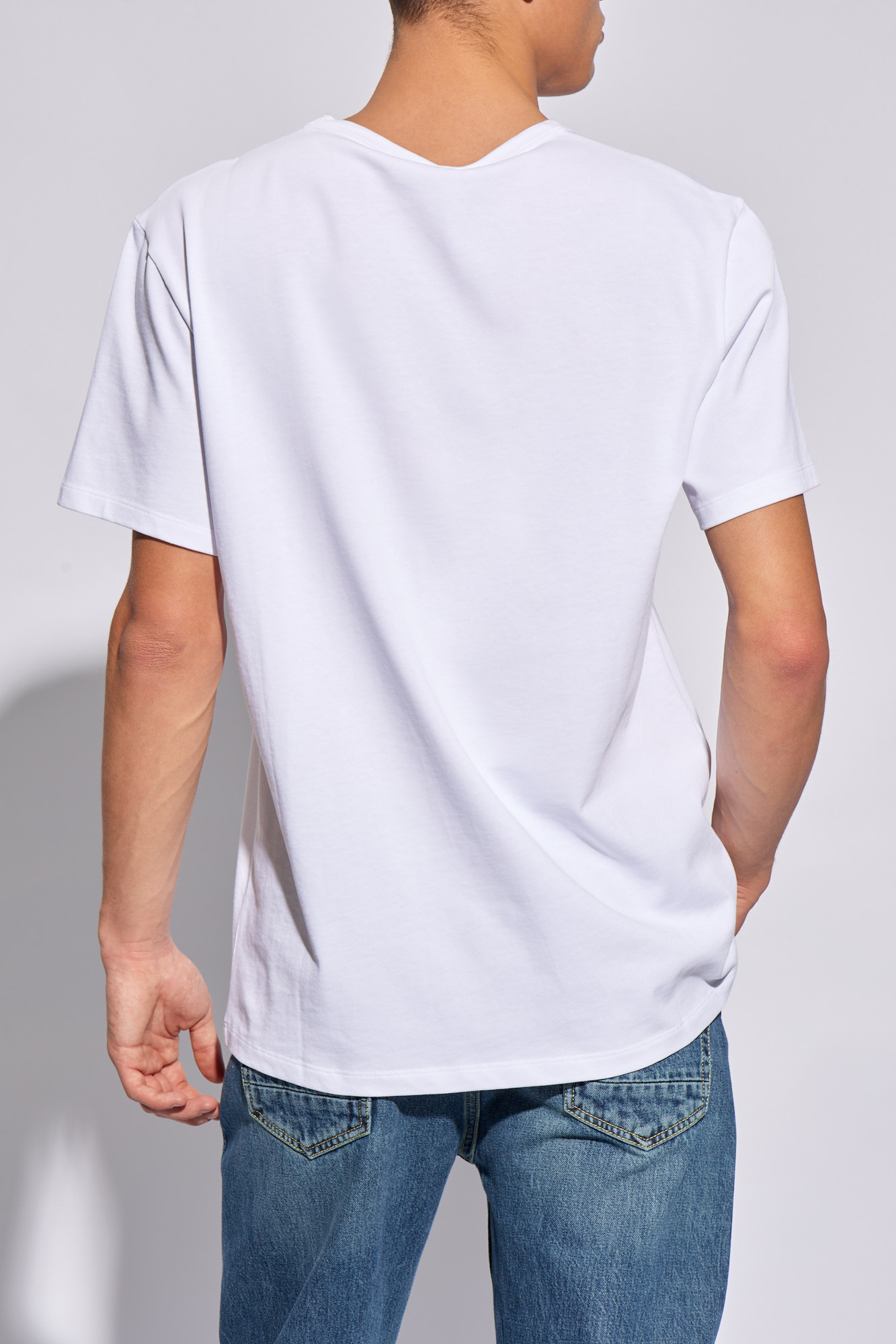 Alexander Mcqueen Half Seal Logo Cotton T-shirt In White