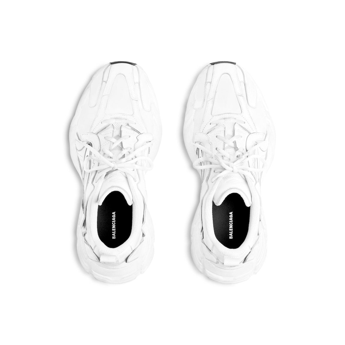 Balenciaga Monday White Low Top Sneakers With Logo Detail And Embossed Size On The Rear In Leather And Fabric M In White