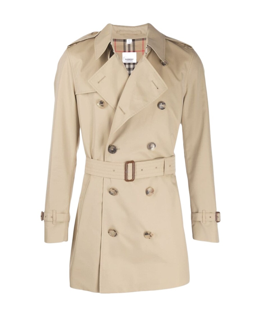 Burberry Cotton Gabardine Trench Coat In Nude