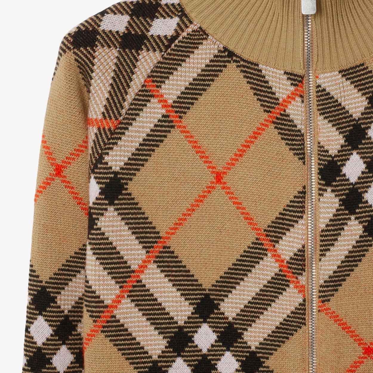 Shop Burberry Check-pattern Cardigan In Green