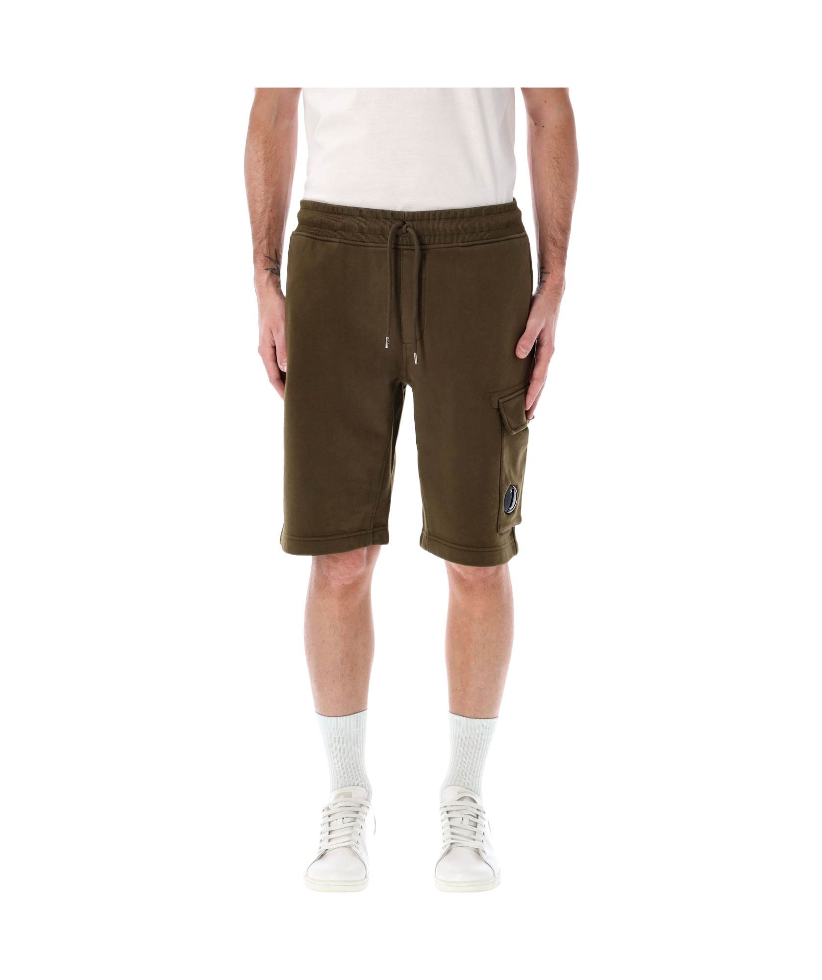 C.p. Company C.p.company Fleece Lens Short In Multicolor