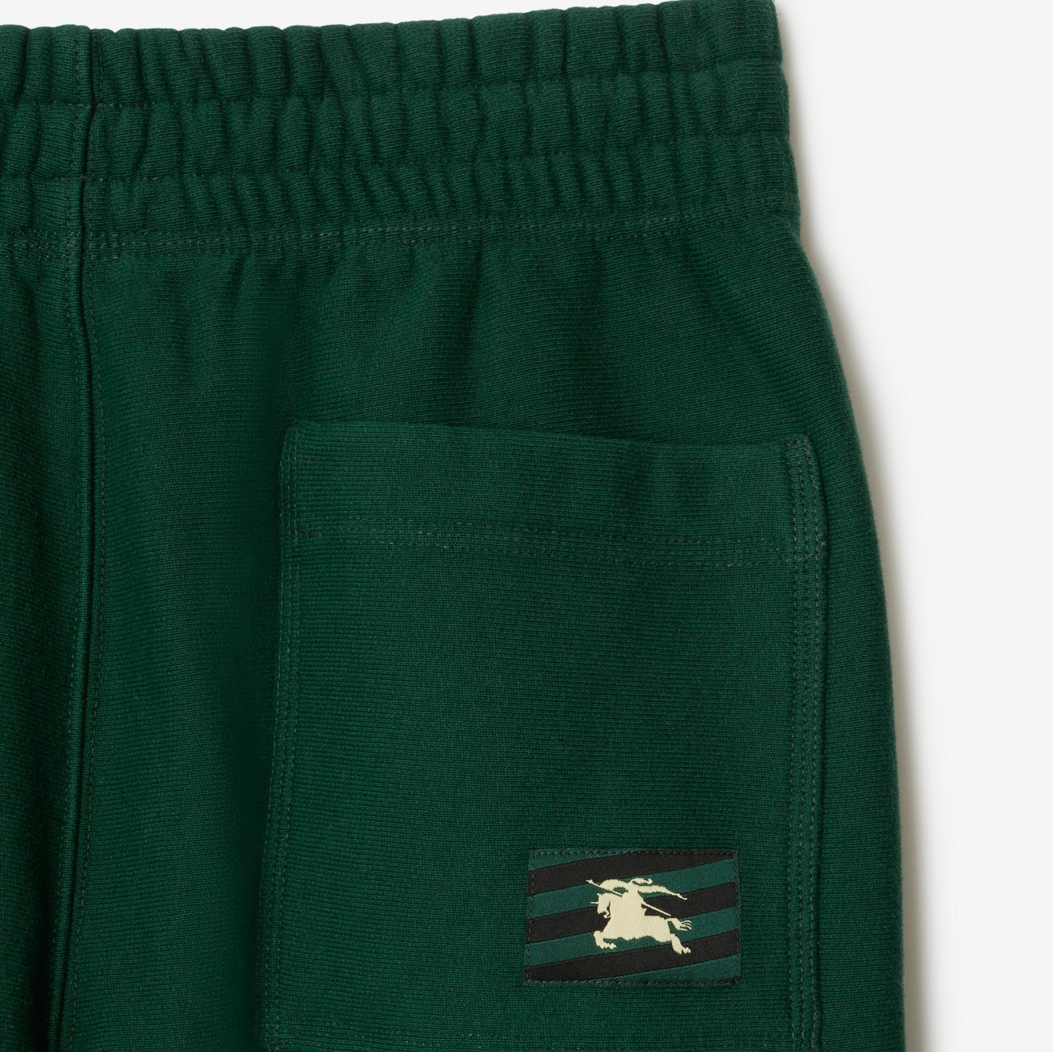 Burberry Fleeced Cotton Sweatpants With Cuffs In Green