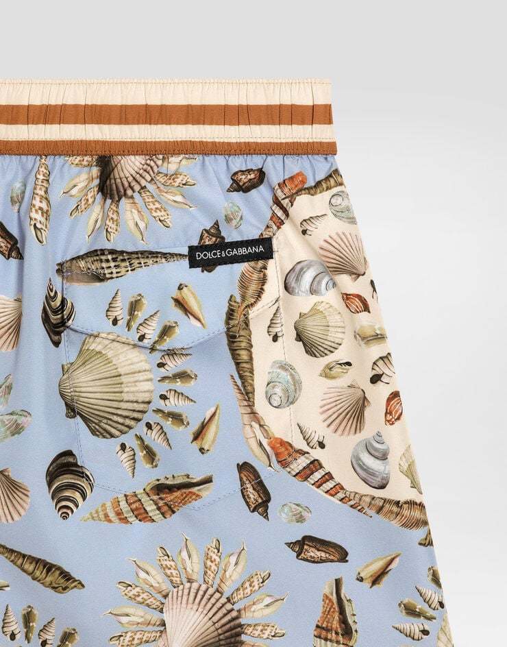Dolce & Gabbana Shell-print Swim Shorts In Multi
