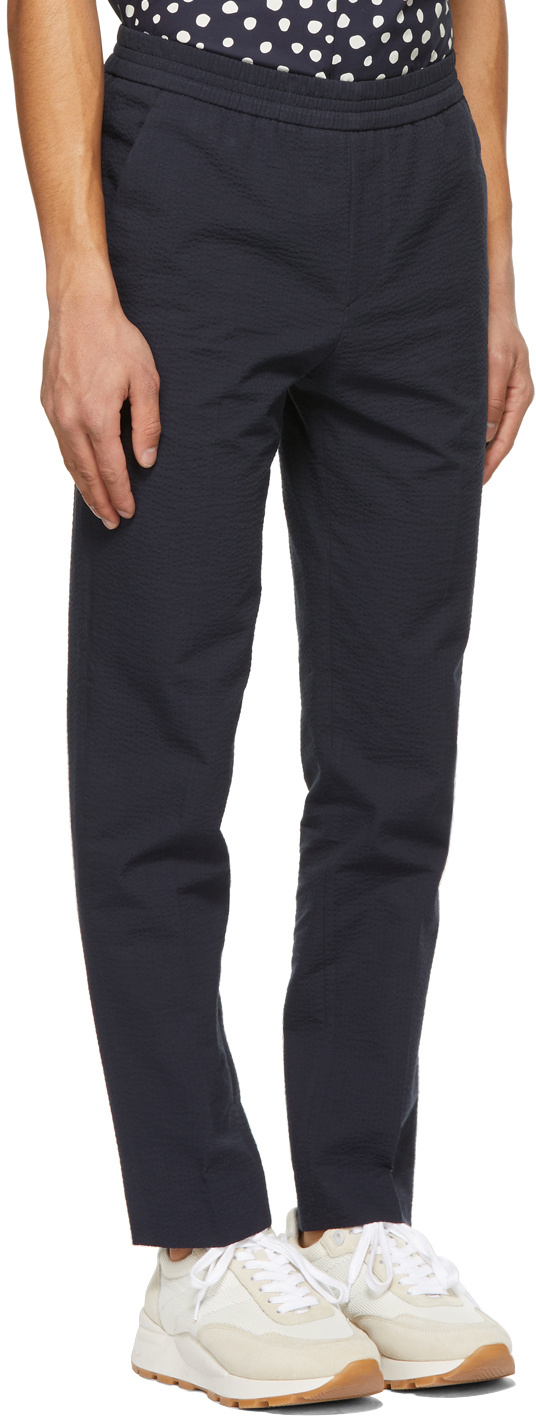 Harmony Paris Textured Slim-fit Trousers In Black