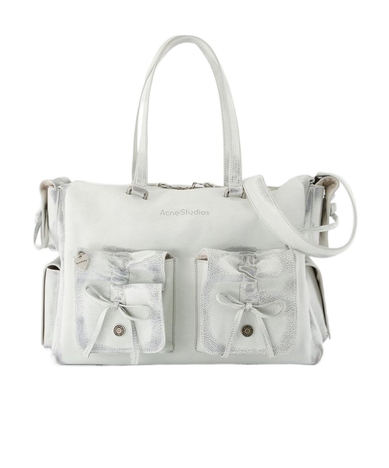 Acne Studios Multiple-pockets Shoulder Bag In White