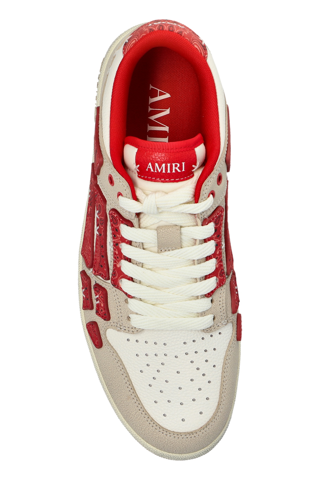 Amiri Leather Bandana Skel Sneakers With Contrast Panels In Multi