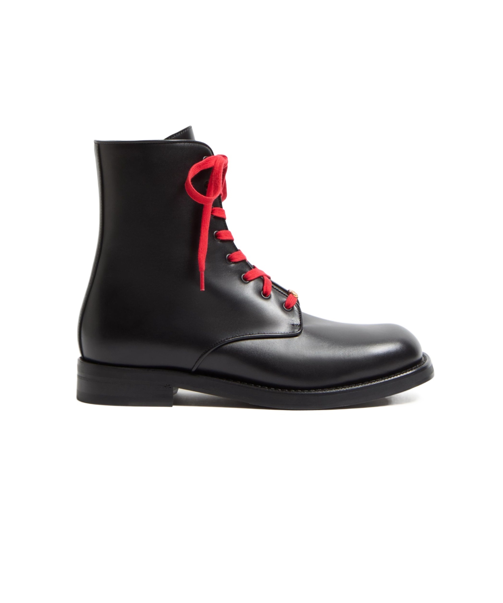 Valentino Calfskin Ankle Boots With Double Laces In Black