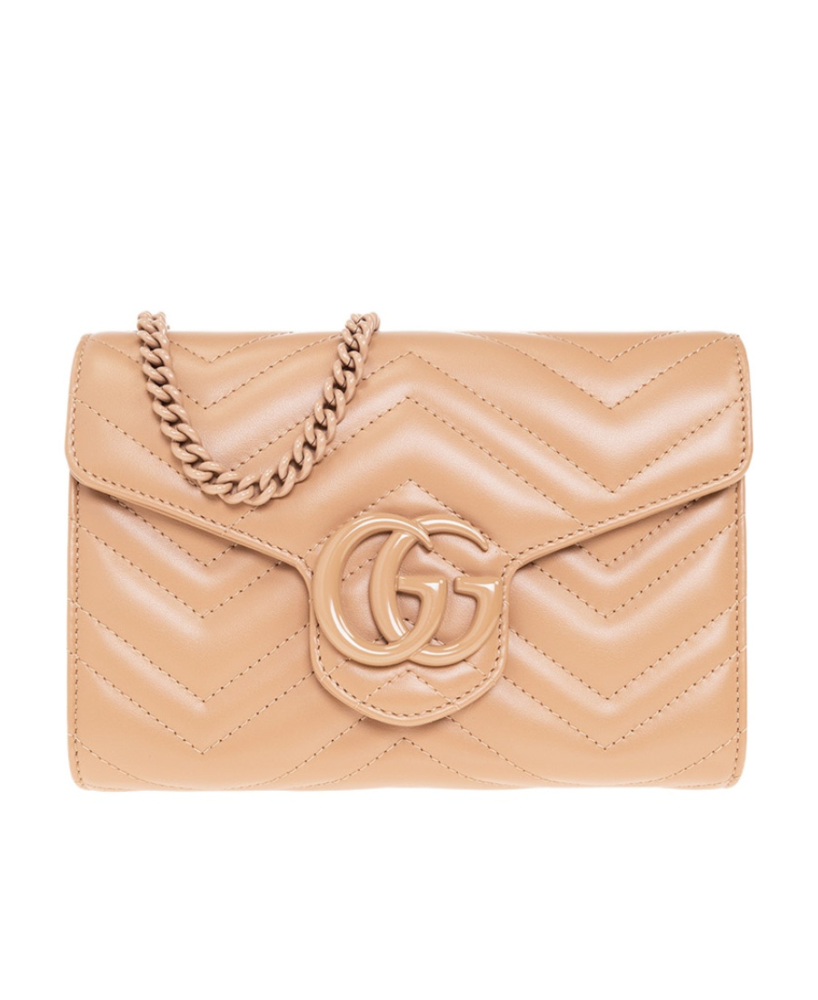 Gucci Marmont Leather Mini Bag In Nude