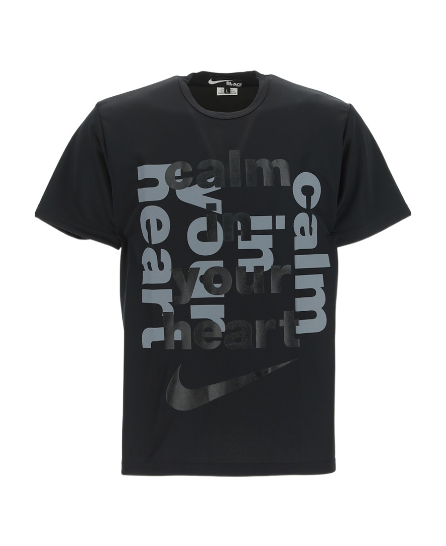 Comme Des Garçons Black Slogan Printed T-shirt In Black