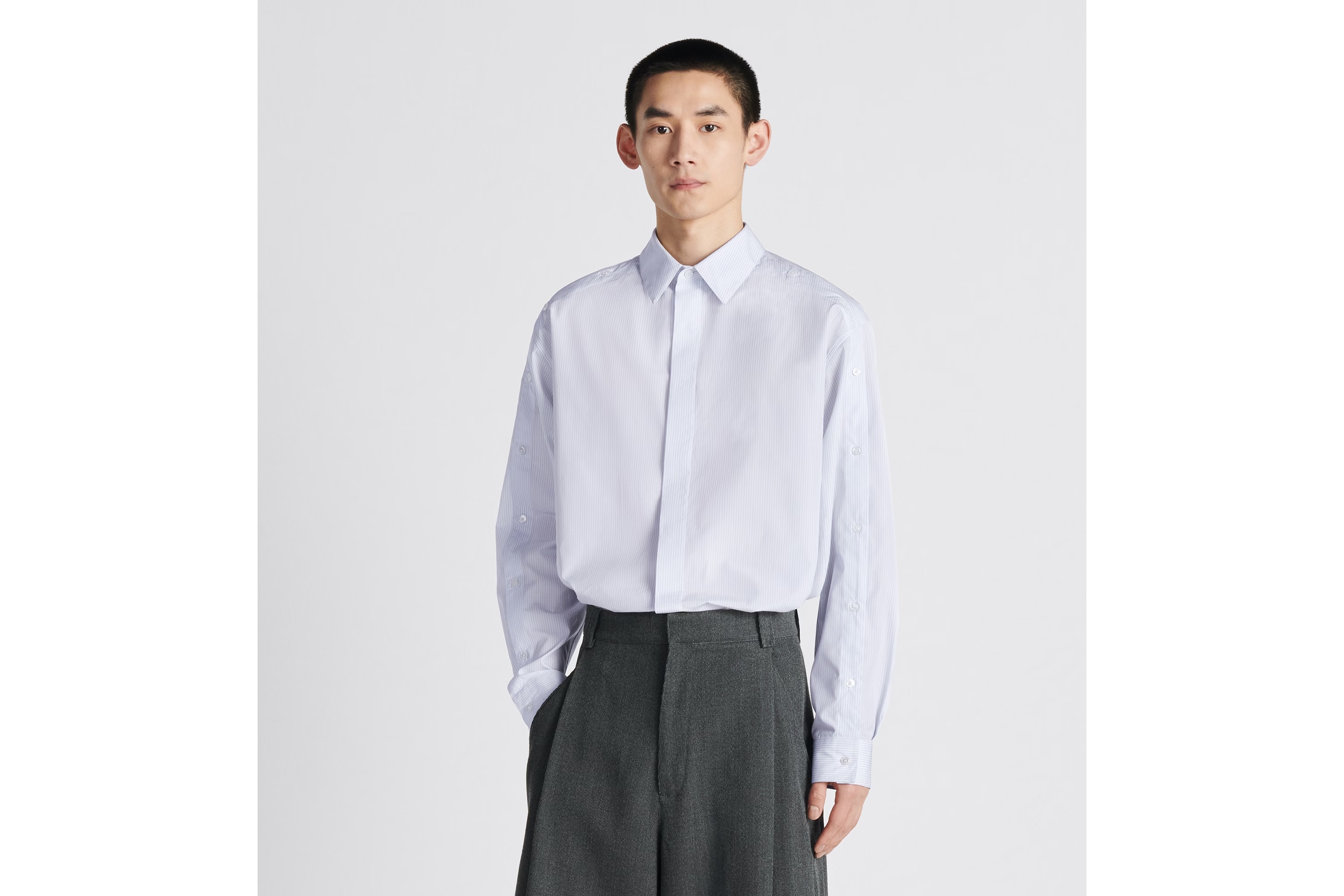 Dior Striped Shirt With Details In White