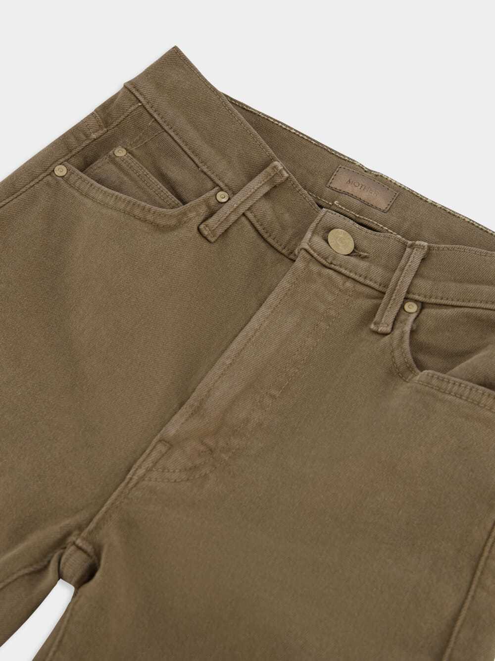 Shop Mother Denim Trousers With Belt Loops In Brown