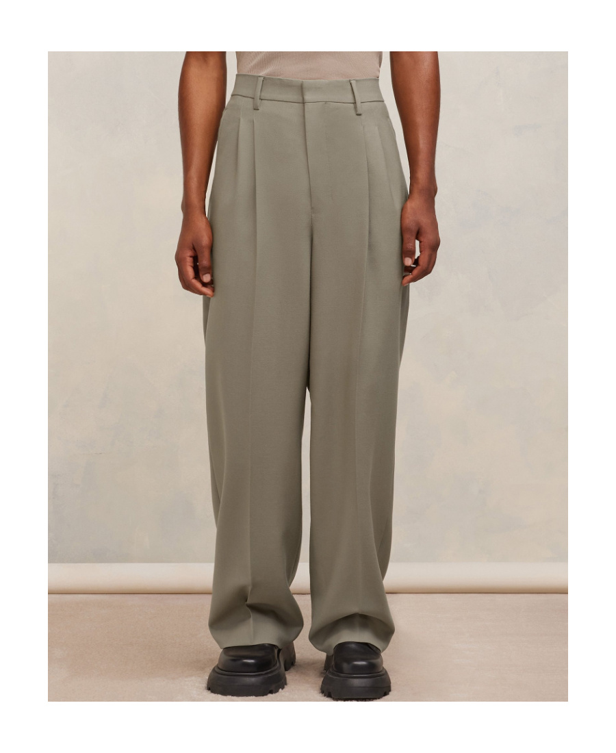 AMI ALEXANDRE MATTIUSSI AMI PLEAT DETAILED STRAIGHT-LEG TROUSERS