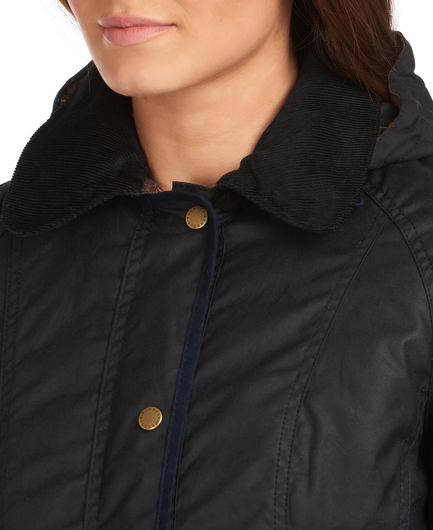 Barbour Hooded Parka Coat In Black
