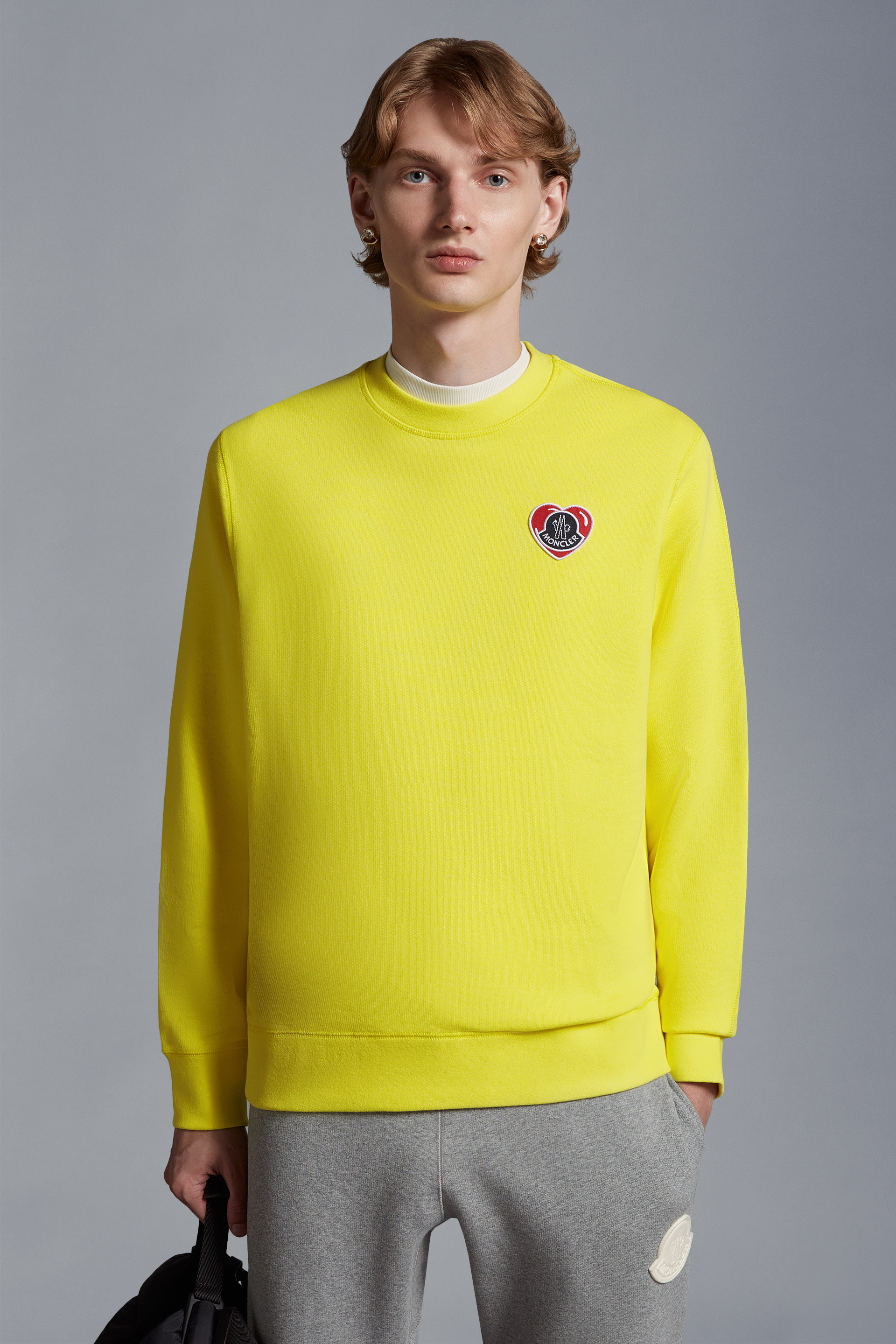 Moncler Logo Long-sleeved Sweater In Yellow