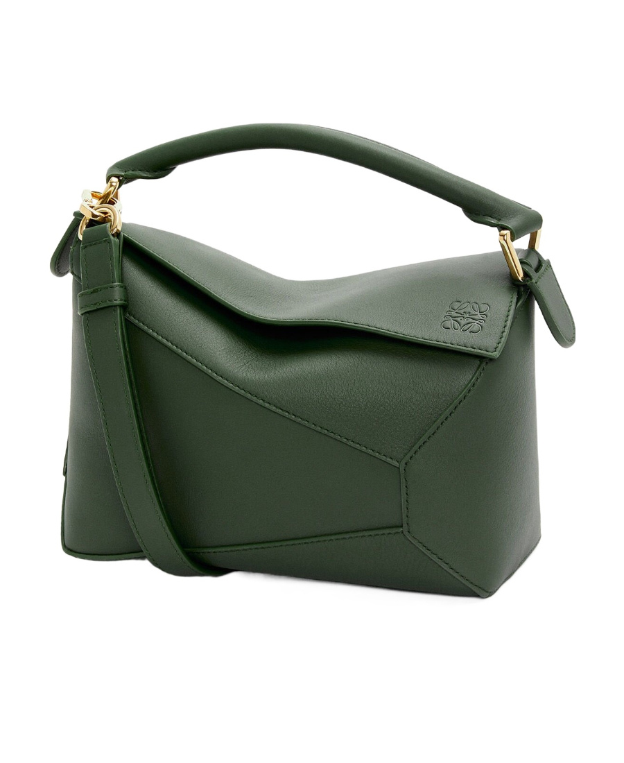 Loewe Small Puzzle Shoulder Bag In Green