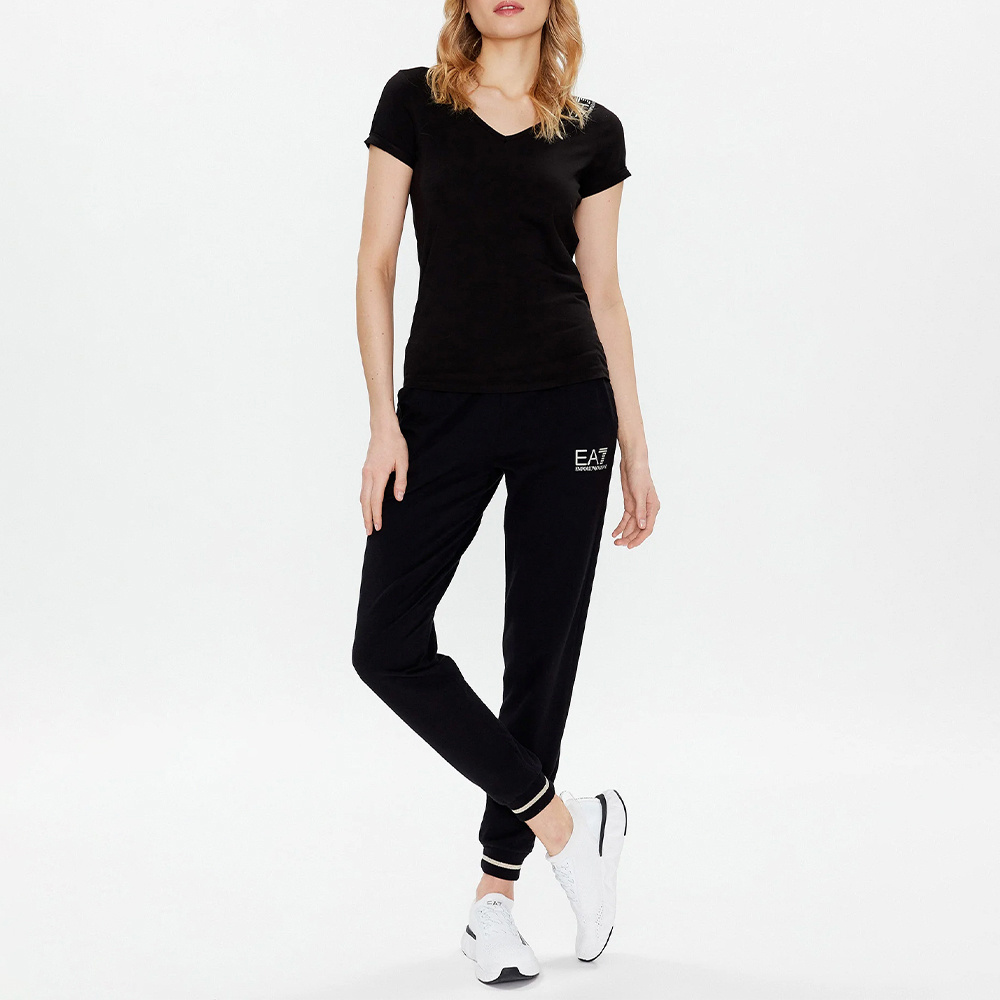 Shop Ea7 Logo-print Tapered Track Pants In Black