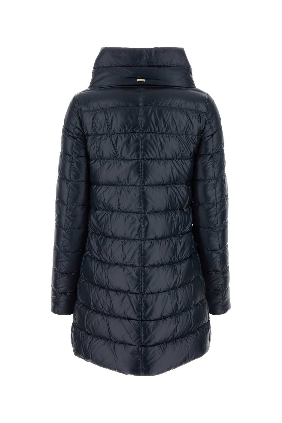 Herno Dark Blue Nylon Amelia Down Jacket In Black