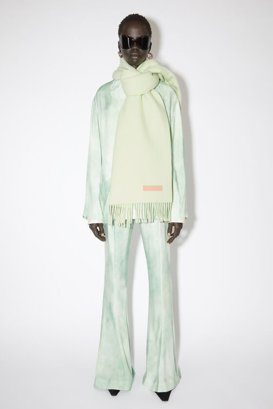 Acne Studios Logo-appliqué Wool Scarf In White