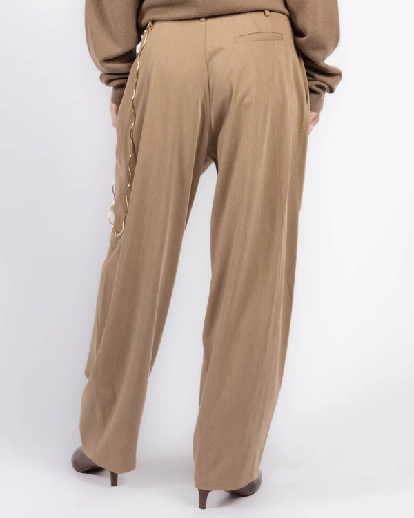 Darkpark Tailored Beige Trousers With Textured Finish In Brown