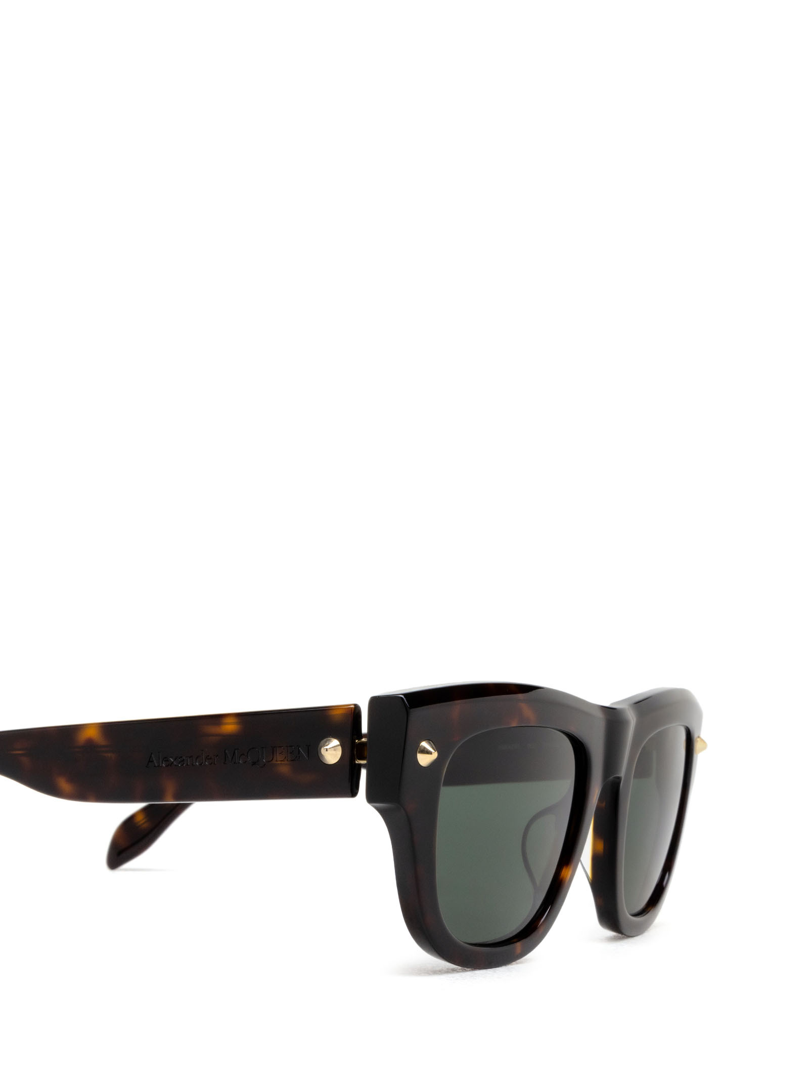 Alexander Mcqueen Stud-detailed Tinted Sunglasses In Green