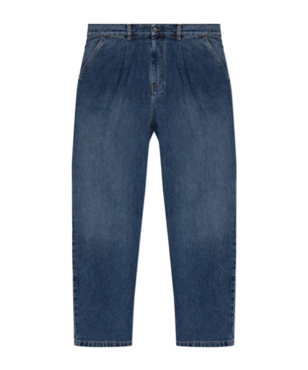 MOSCHINO MOSCHINO LOGO PATCH WIDE-LEG JEANS