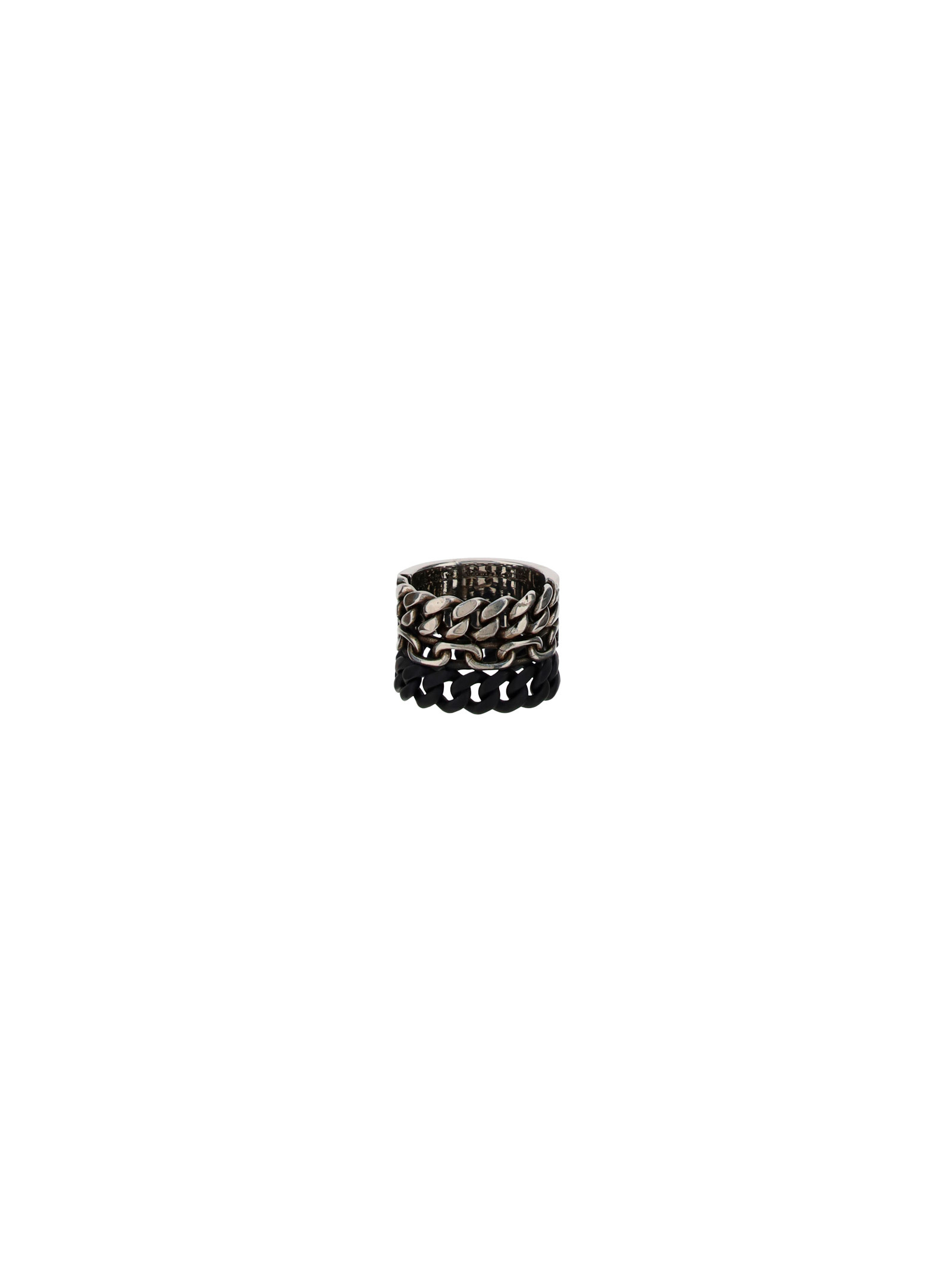 Alexander Mcqueen Graffiti Curb Chain Ring In Black