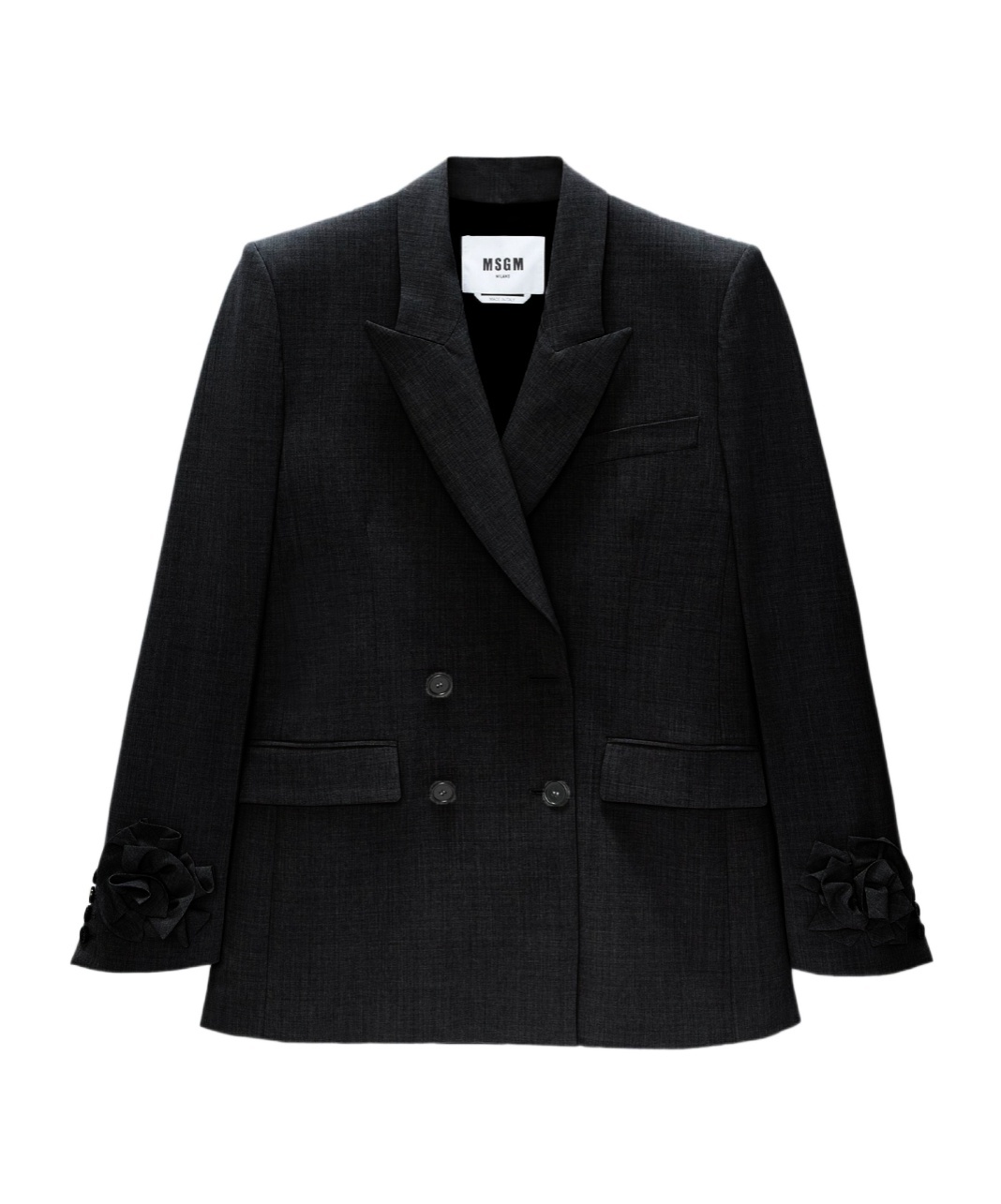 Msgm Long-sleeved Suit Coat In Black