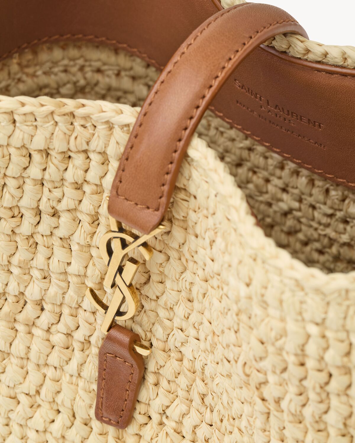 Saint Laurent Le 37 Mini Bucket Bag In Natural