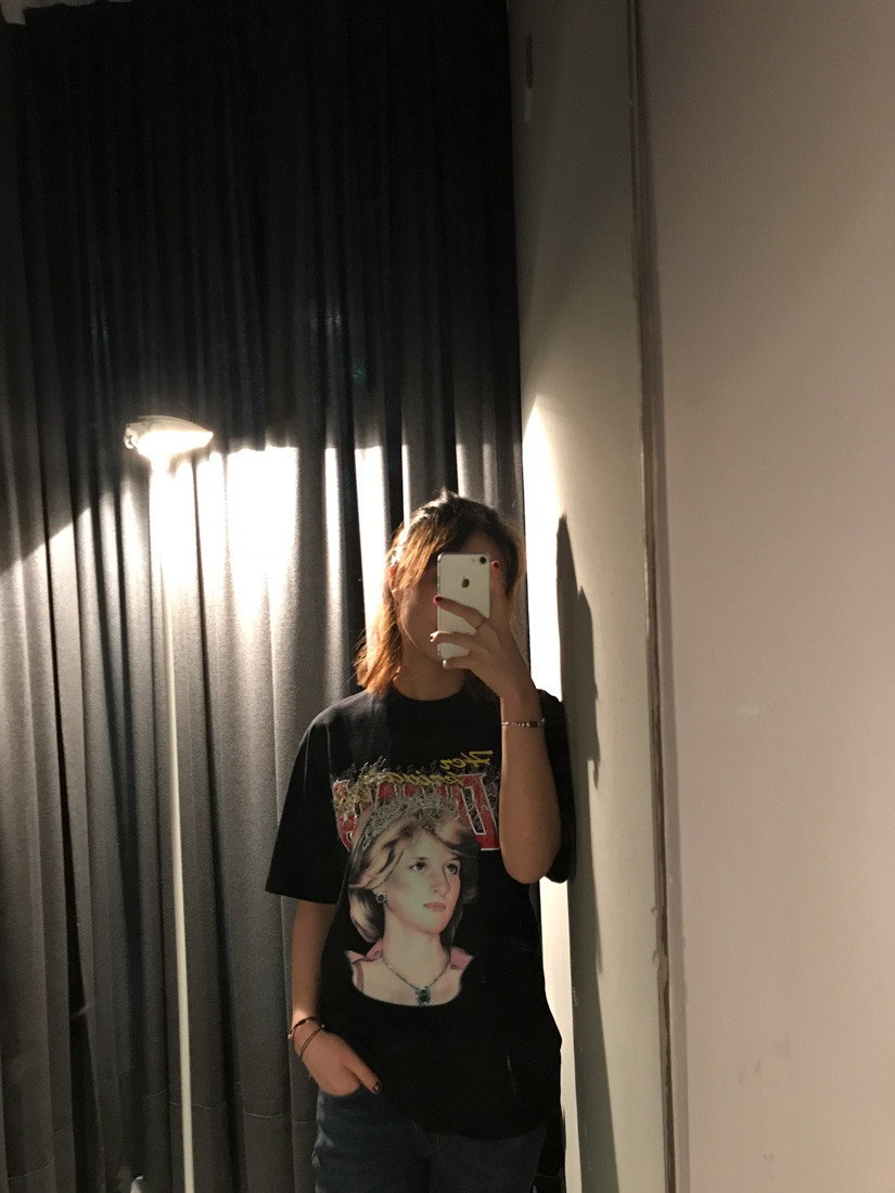Off-white Printed T-shirt With Round Neck In Black