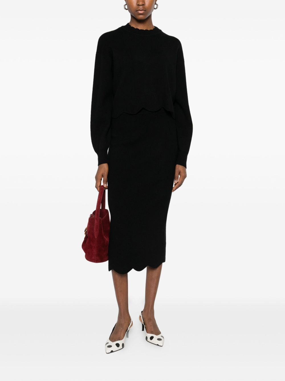 Twinset Black Sweater With Round Neckline In Black