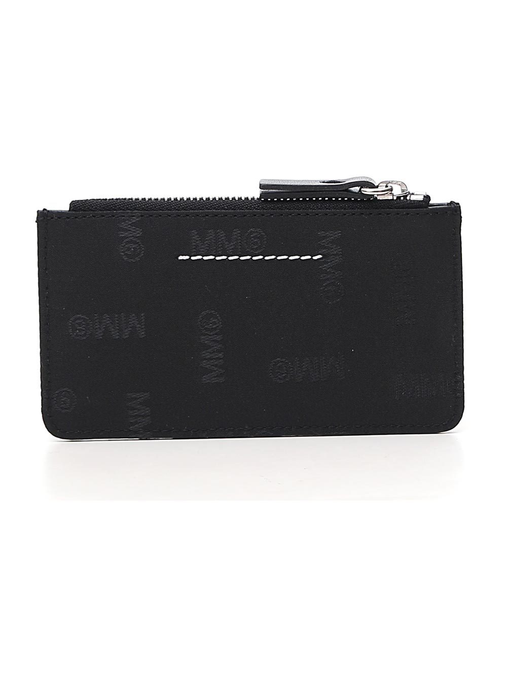 Mm6 Maison Margiela Logo Zipped Cardholder Wallet