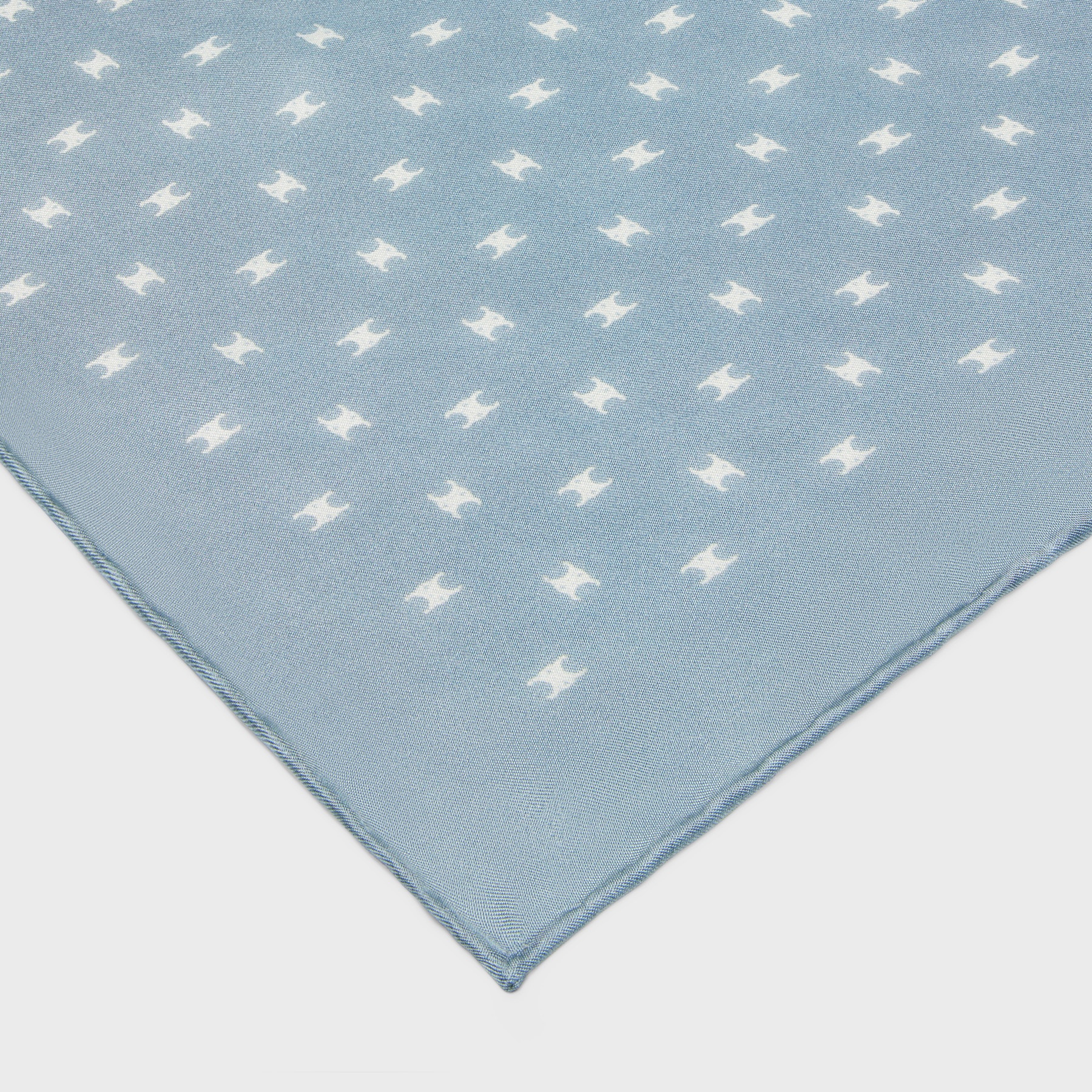 Celine Triomphe Twill Scarves In Blue