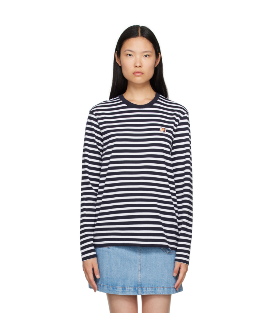 MAISON KITSUNÉ STRIPED LONG-SLEEVED T-SHIRT