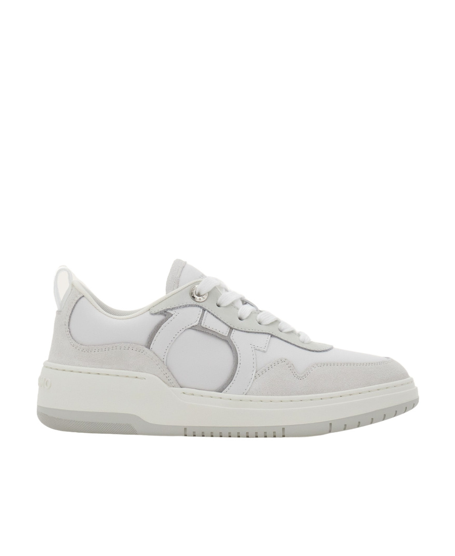 Ferragamo Women Gancini Leather Sneakers In White