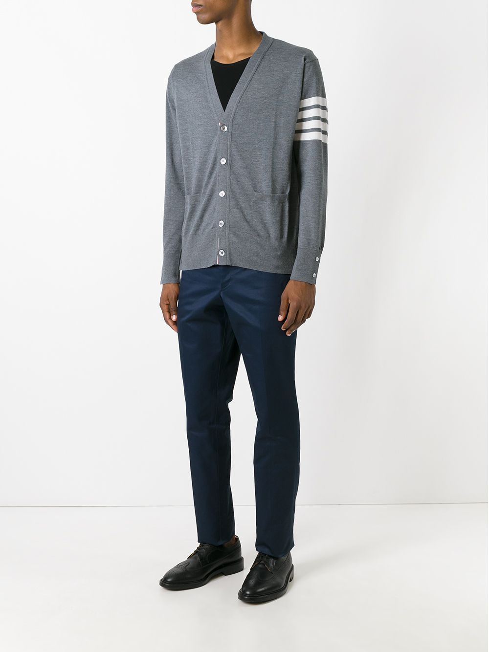 Thom Browne Twill Casual Pants In Black