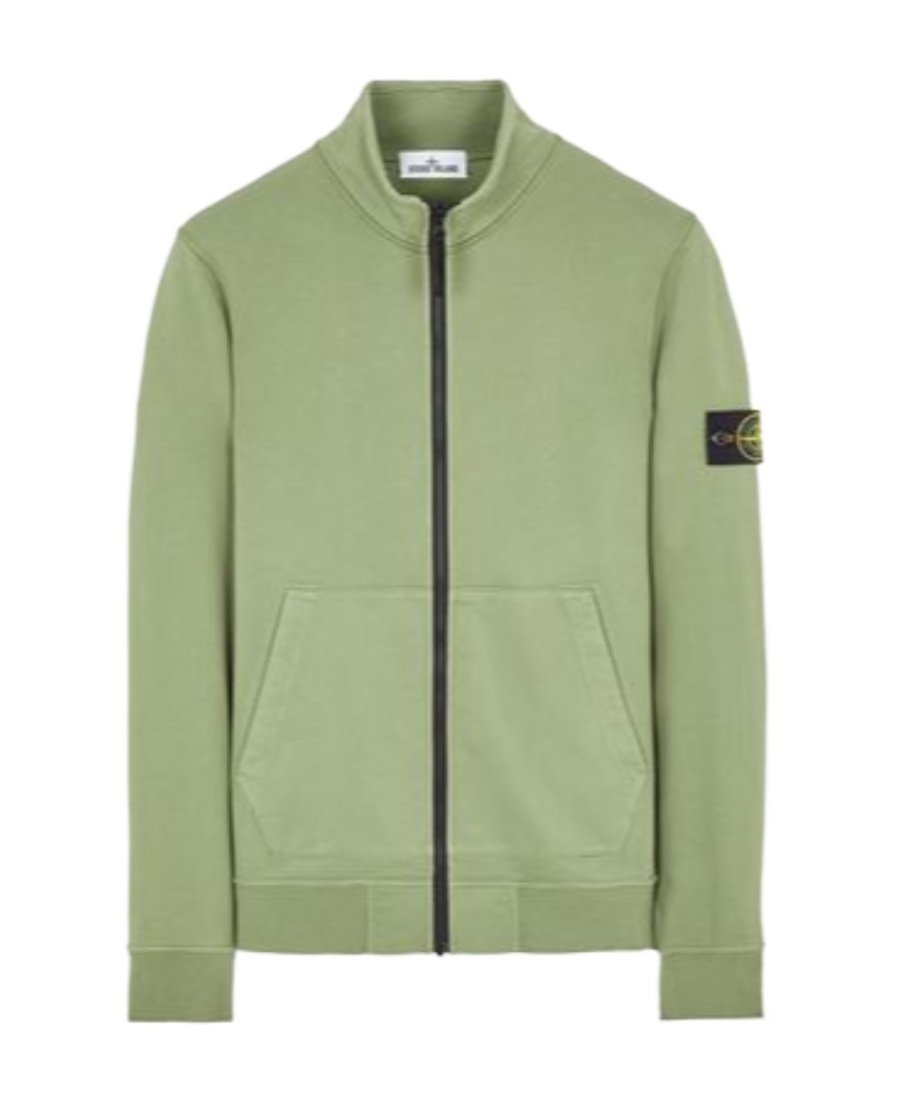 Stone Island Compass-motif Logo-patch Sweatshirt In Green