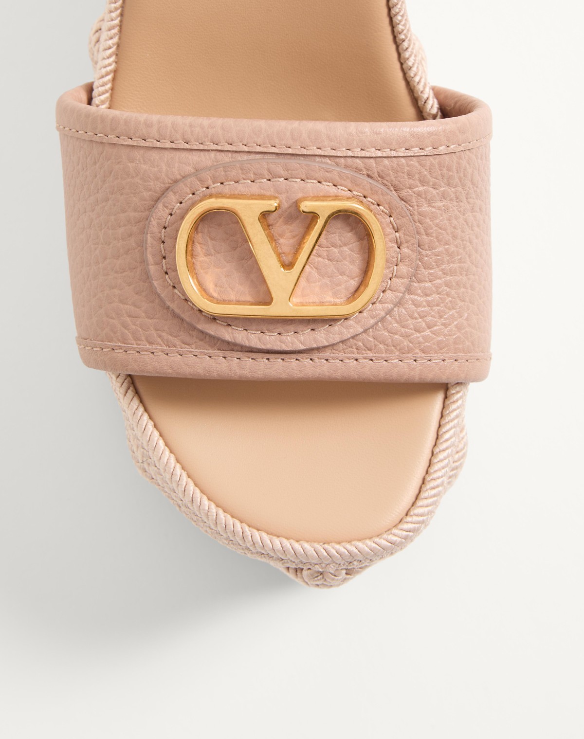 Valentino Wedge Espadrillas Vlogo Signature T. 45 In Nude