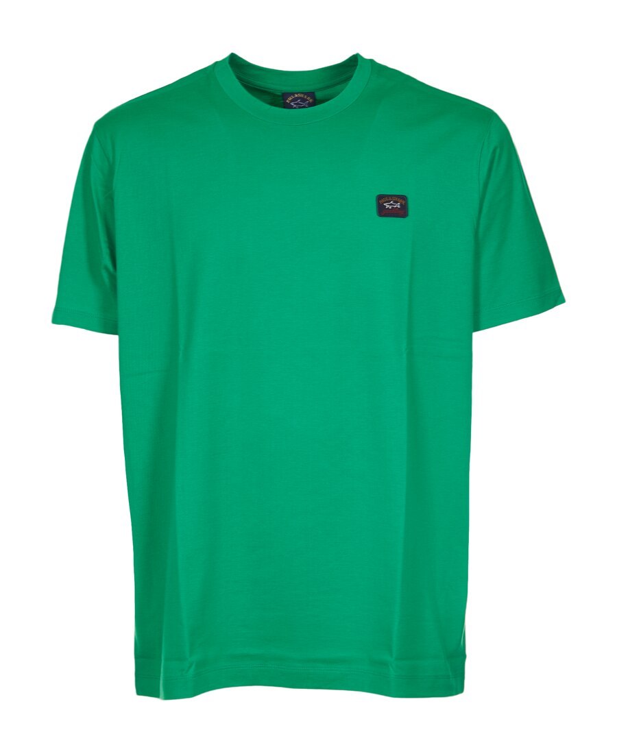 Shop Paul & Shark Logo-patch Crew Neck T-shirt In Green