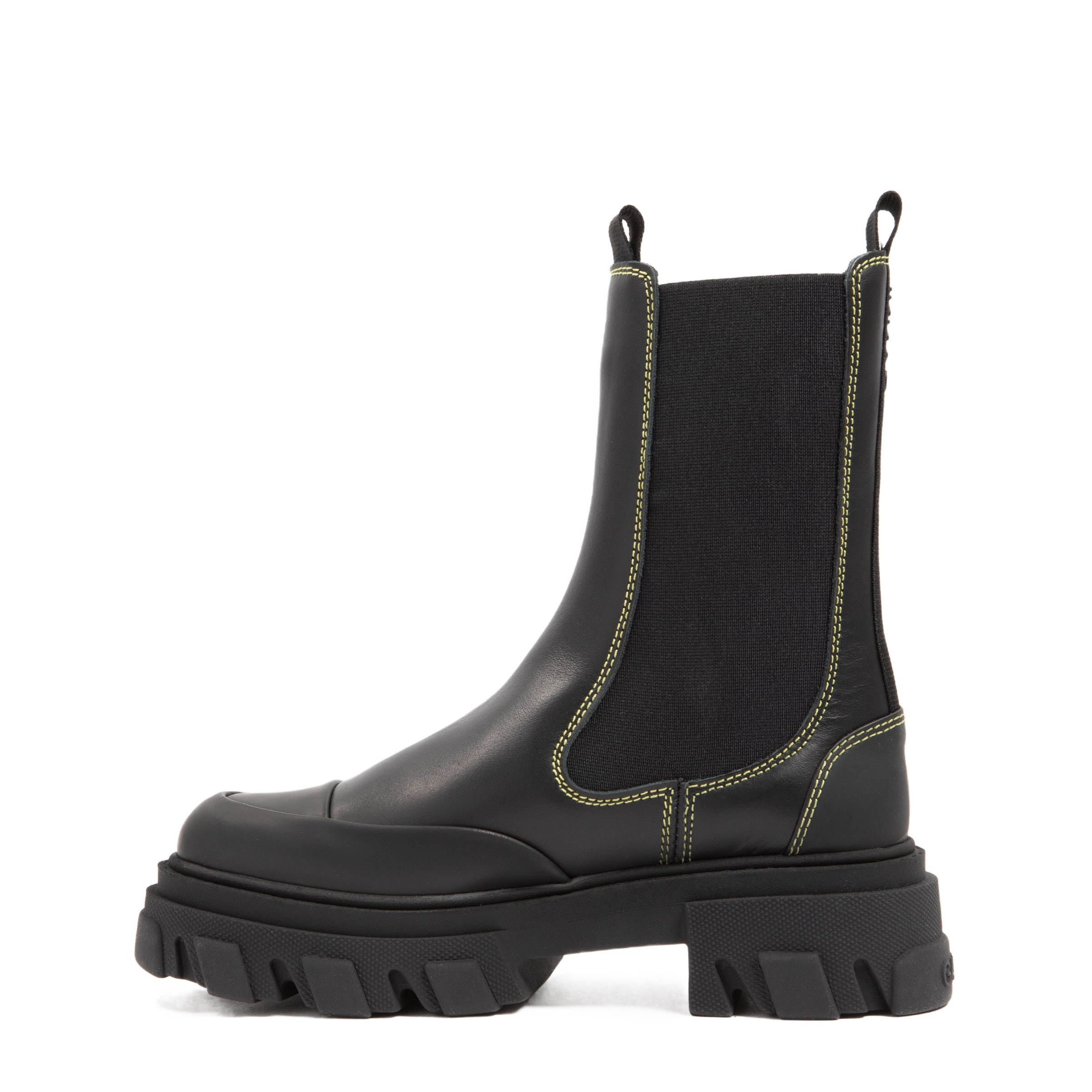 Ganni Mid Chelsea Ankle Boots In Black