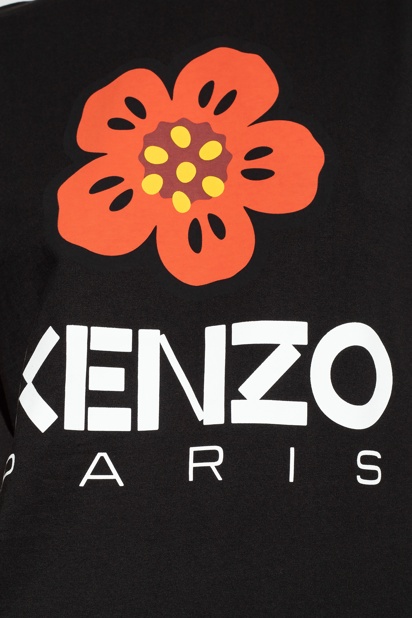 Kenzo Futura Graphic Print Boke Flower T-shirt In Black