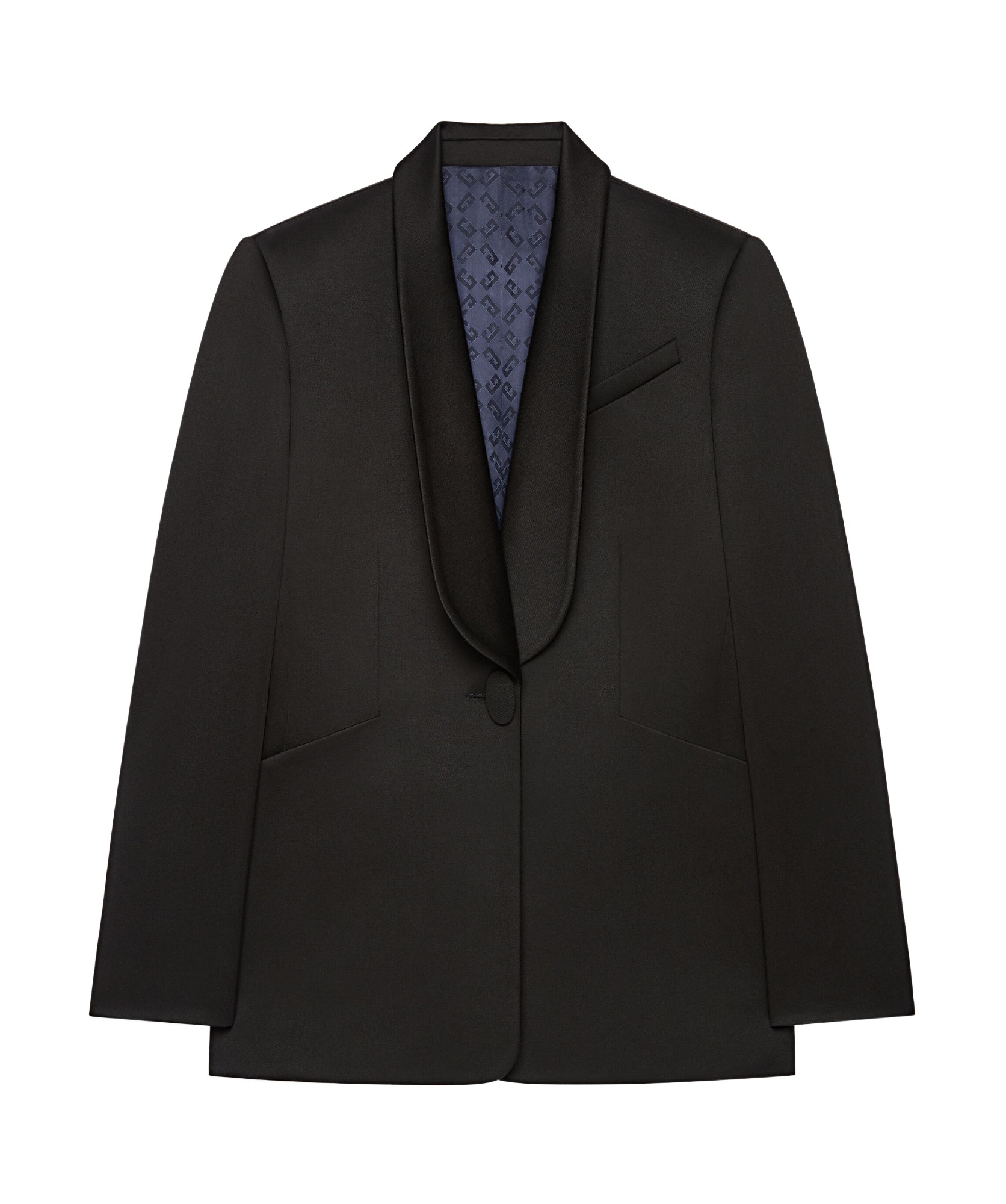 Givenchy Long-sleeved Wool Suit Coat In Black