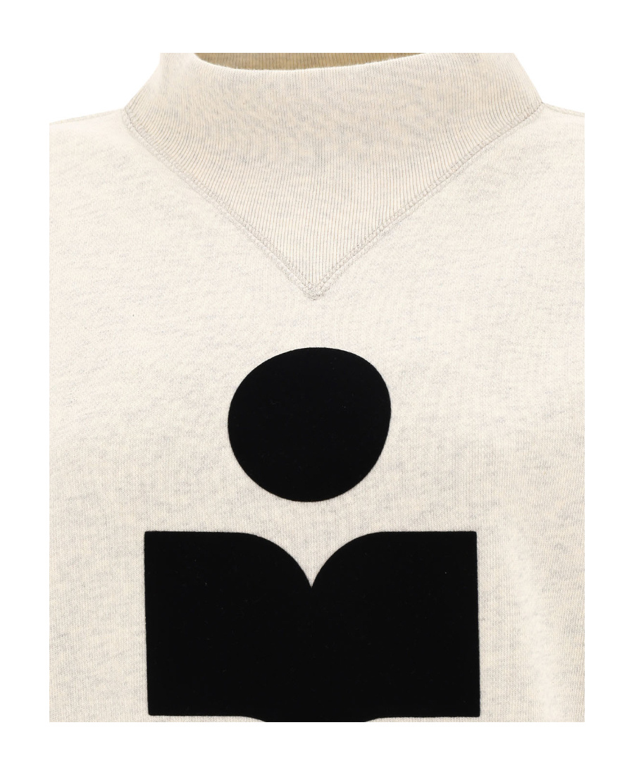 Isabel Marant Étoile Moby Flocked Logo Sweatshirt In White