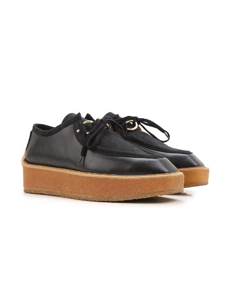 Stella Mccartney Black Logo Muffin Shoes In Black