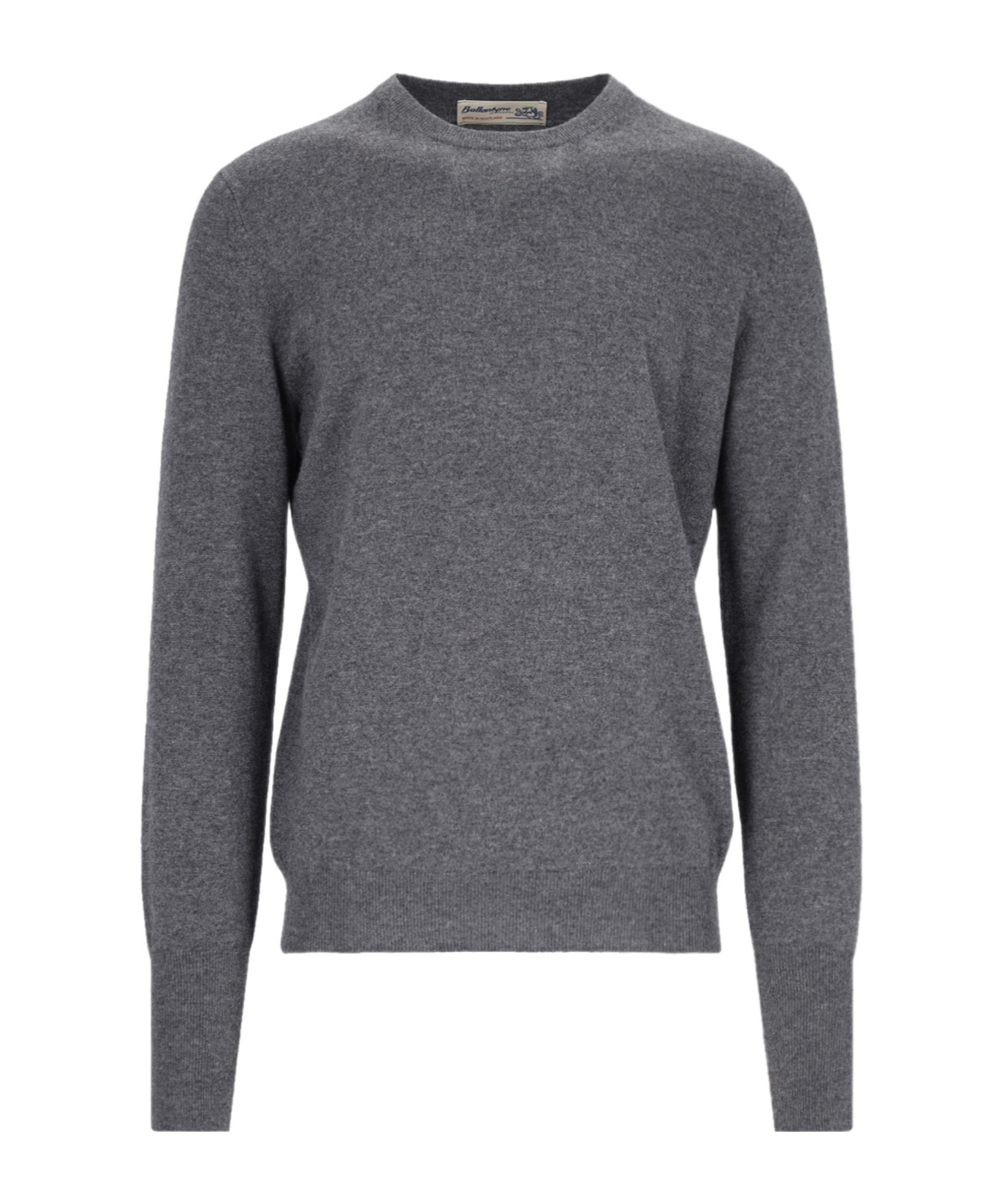 Ballantyne Basic Sweater In Gray Cashmere In Black