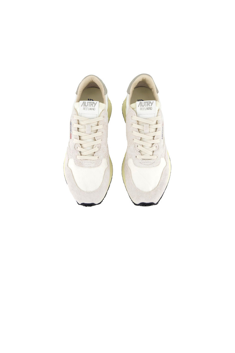 Autry Reelwind Low Sneakers In White Suede And Nylon In White