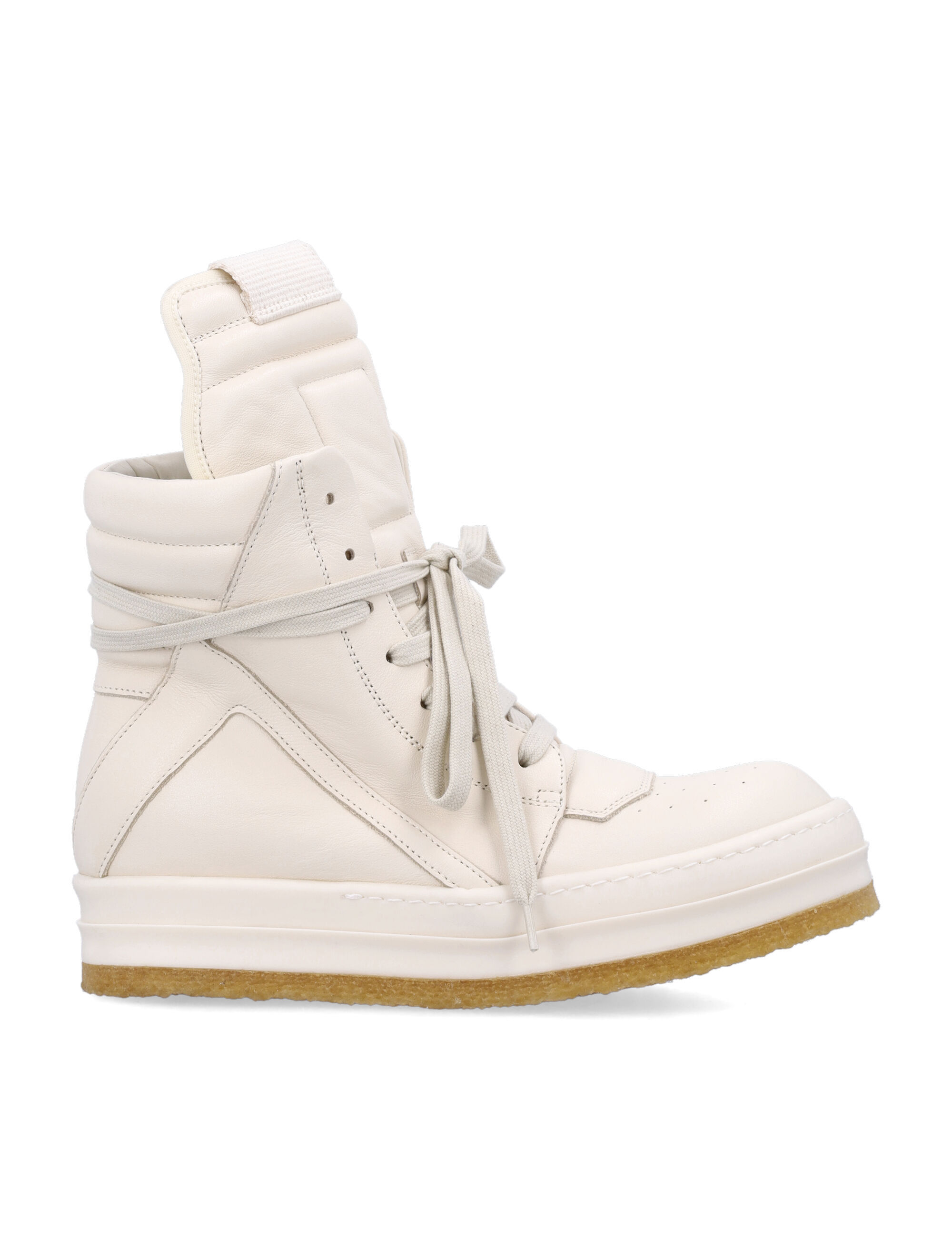 Rick Owens Geobasket Sneakers In White