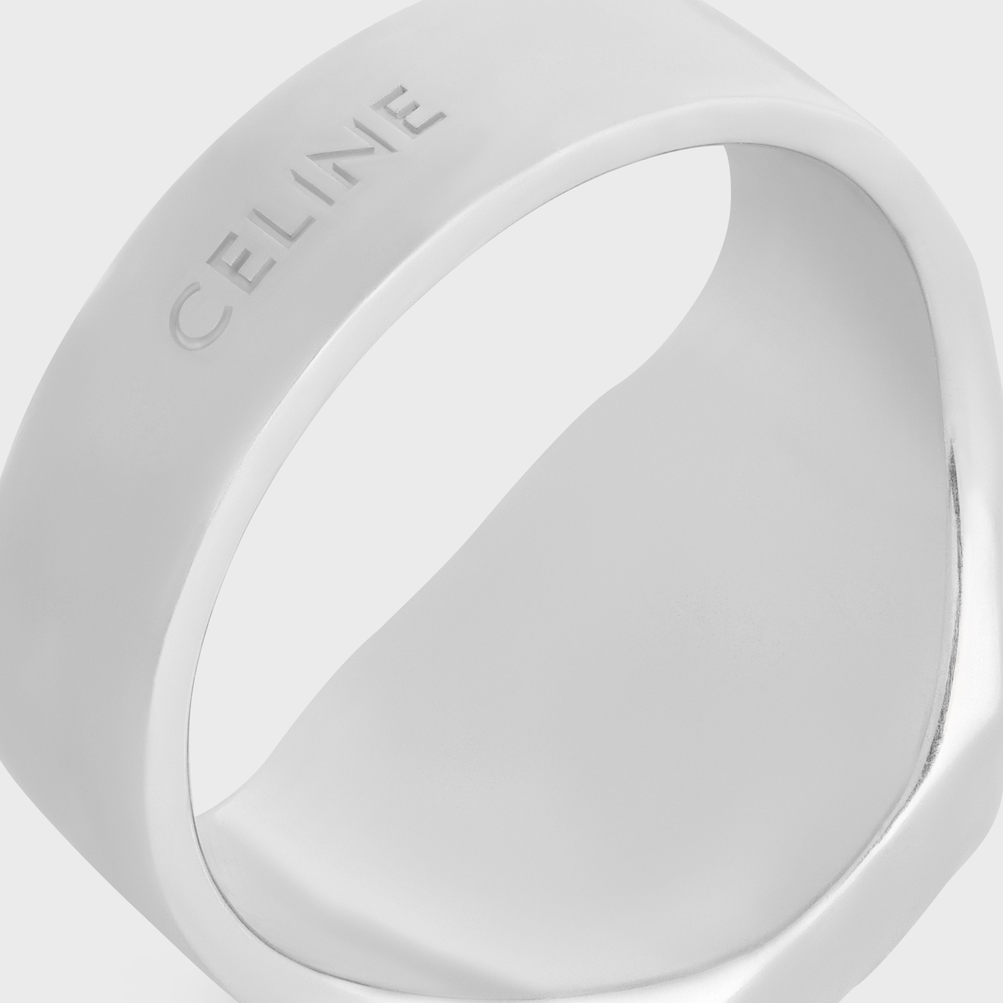 Celine Bevel Seal Ring In White