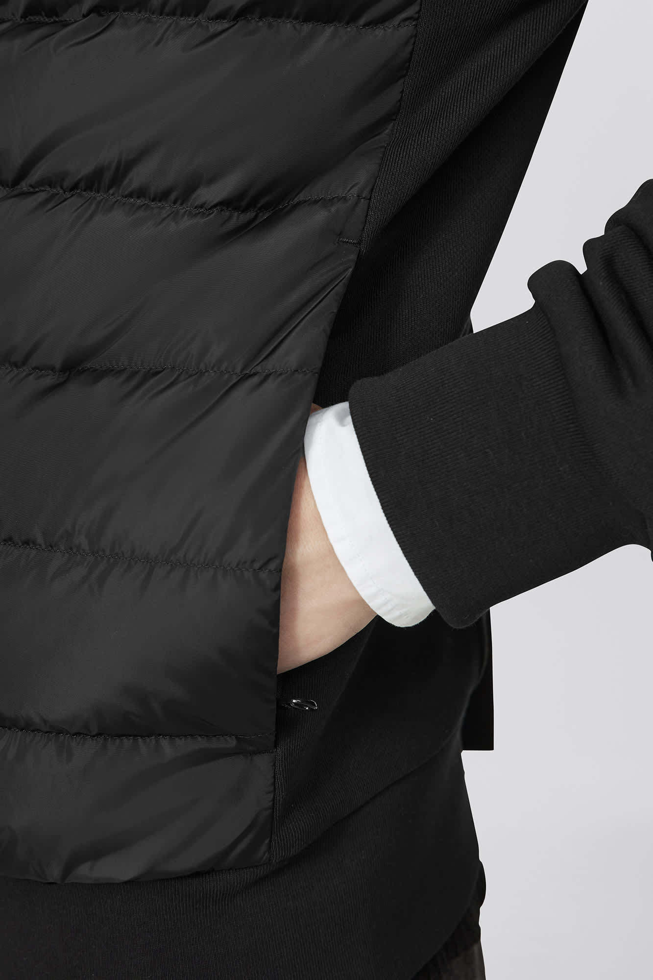 Canada Goose Wattierte Hybridge Huron Jacke Mit Reissverschluss In Black