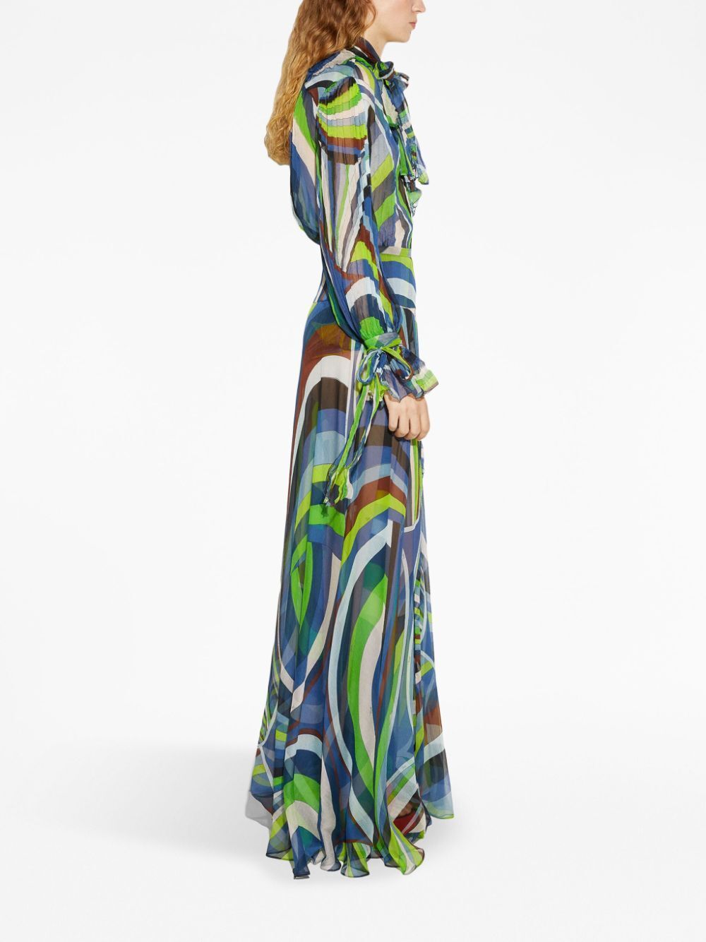 Shop Emilio Pucci Iride-print Silk Maxi Skirt